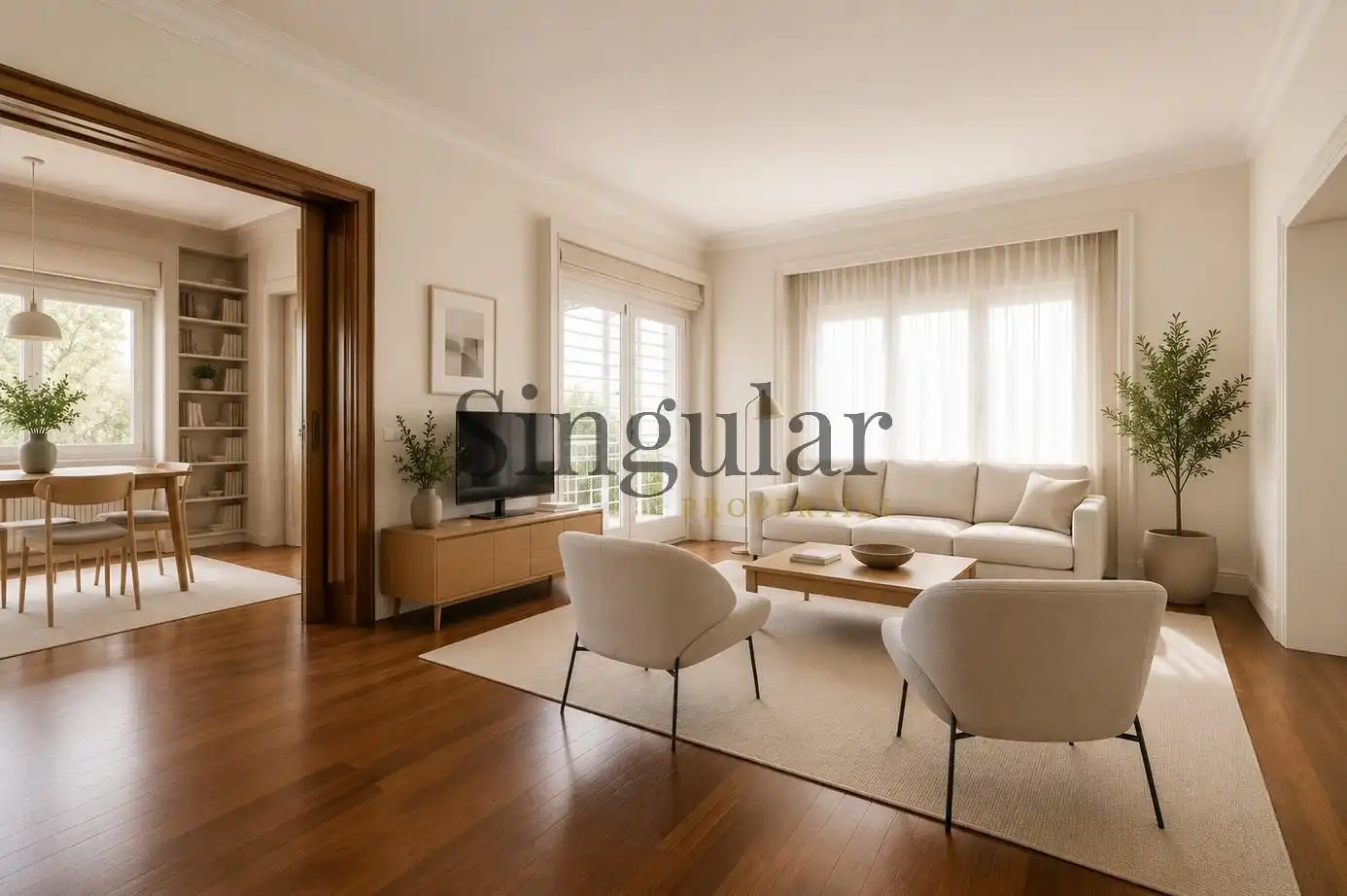 Sala d'estar de Pis en venda en Barcelona amb Aire condicionat, Calefacció i Jardí privat