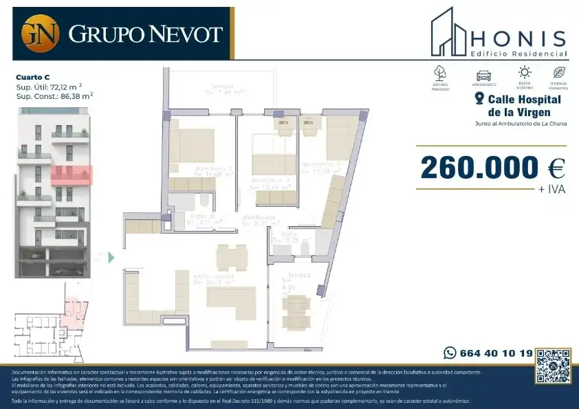 Piso en venta en Calle Hospital de la Virgen, 9, Angustias - Chana - Encina