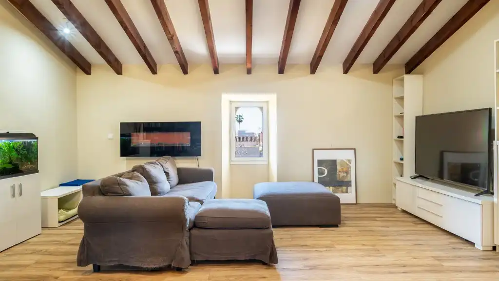Sala de estar de Finca rústica en venta en  Palma de Mallorca con Aire acondicionado, Jardín privado y Terraza