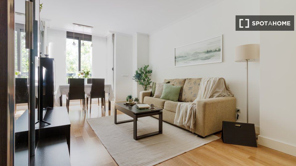 Living room of Flat to rent in  Madrid Capital  with Air Conditioner, Heating and Furnished