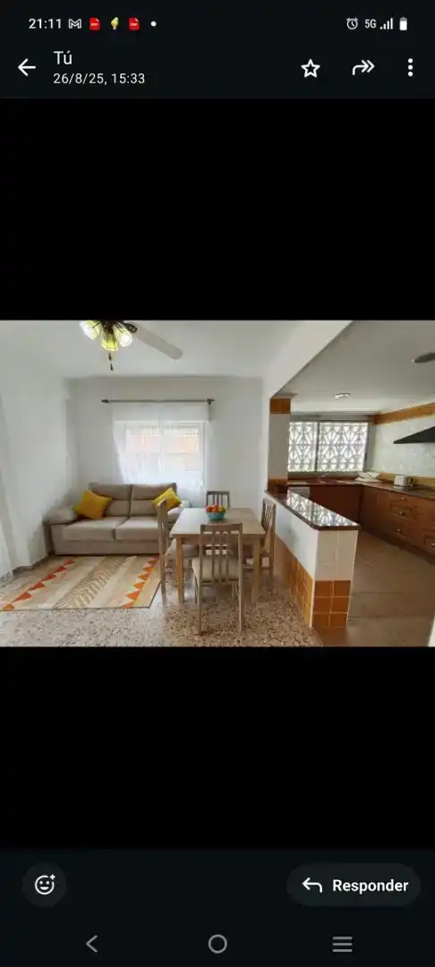 Wohnzimmer von Wohnung zur Miete in Sueca mit Klimaanlage und Balkon
