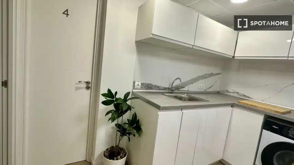 Cuina de Pis de lloguer en L'Hospitalet de Llobregat amb Aire condicionat, Calefacció i Moblat