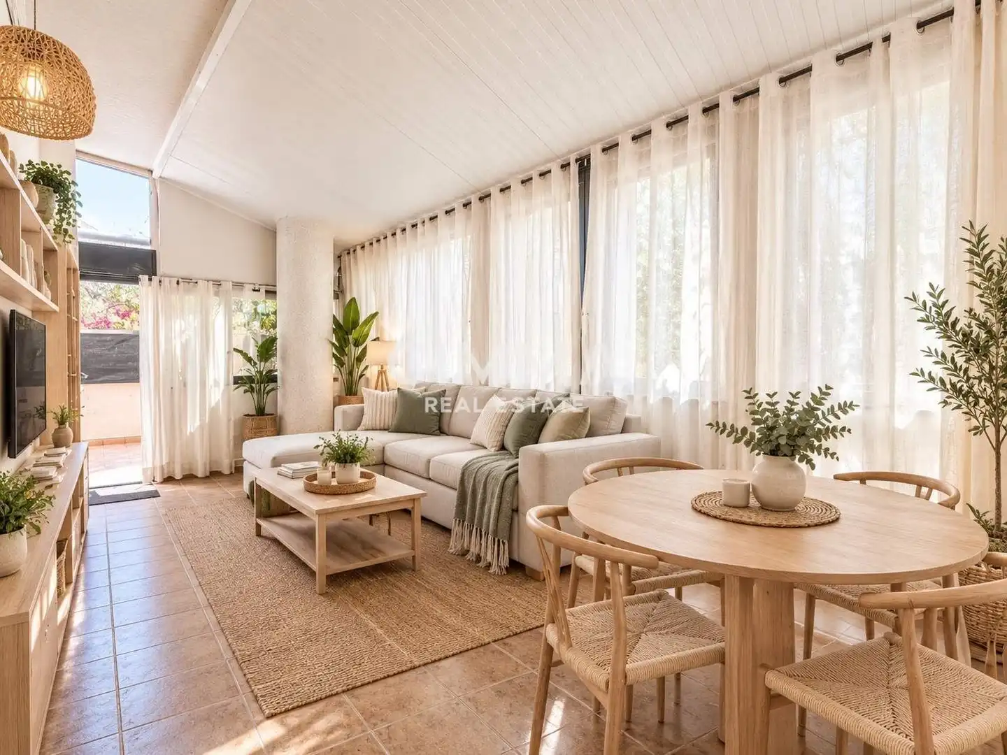 Wohnzimmer von Erdgeschoss zum Verkauf in Villajoyosa / La Vila Joiosa mit Privatgarten, Terrasse und Schwimmbad