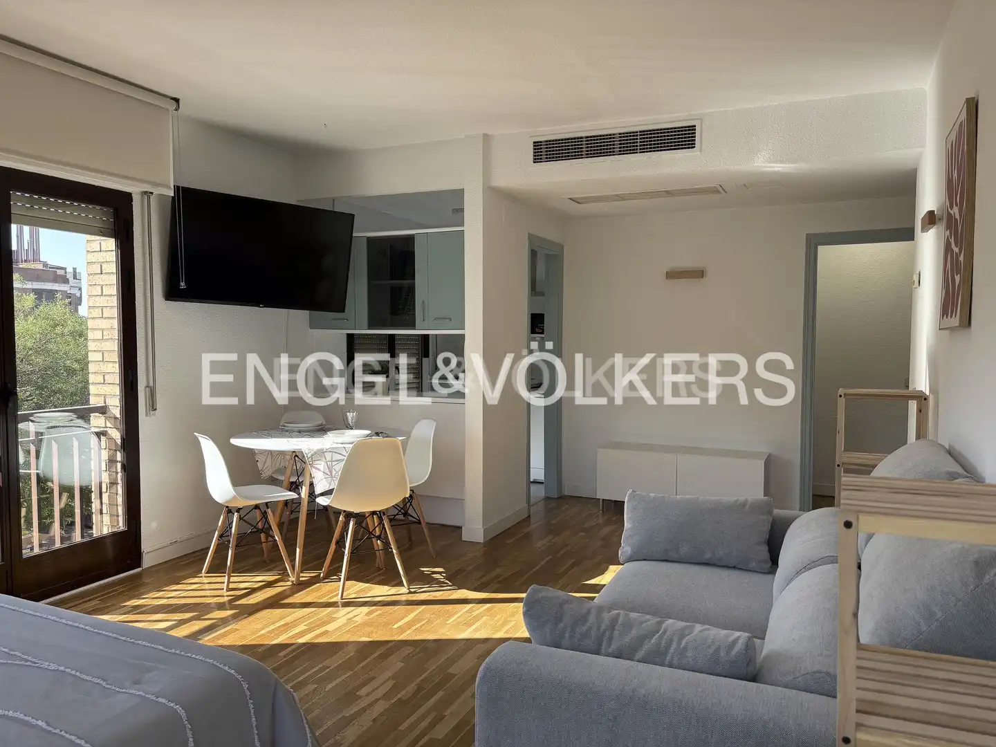 Sala d'estar de Estudi de lloguer en Madrid amb Aire condicionat, Calefacció i Jardí privat