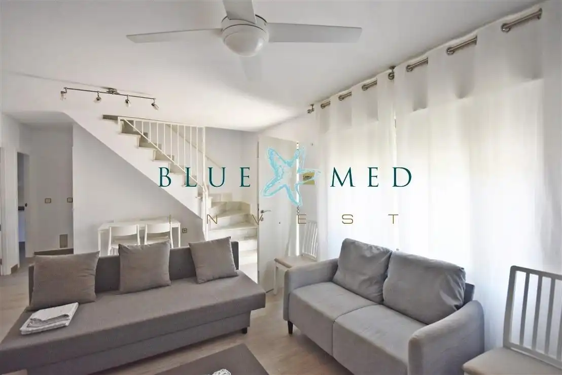 Sala de estar de Dúplex en venta en Mazarrón con Jardín privado, Terraza y Amueblado