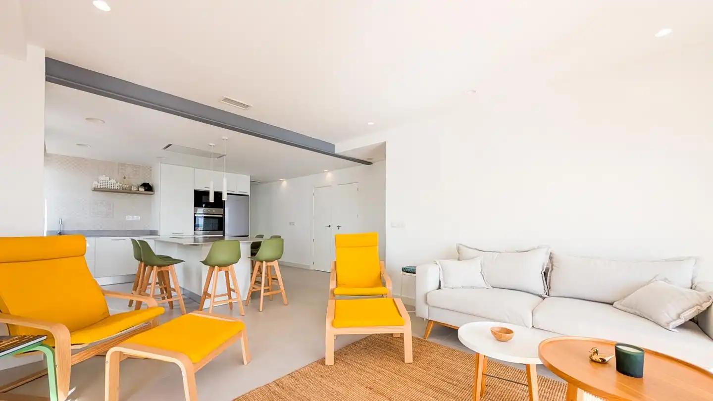 Wohnzimmer von Wohnung zum Verkauf in Santa Pola mit Klimaanlage und Terrasse