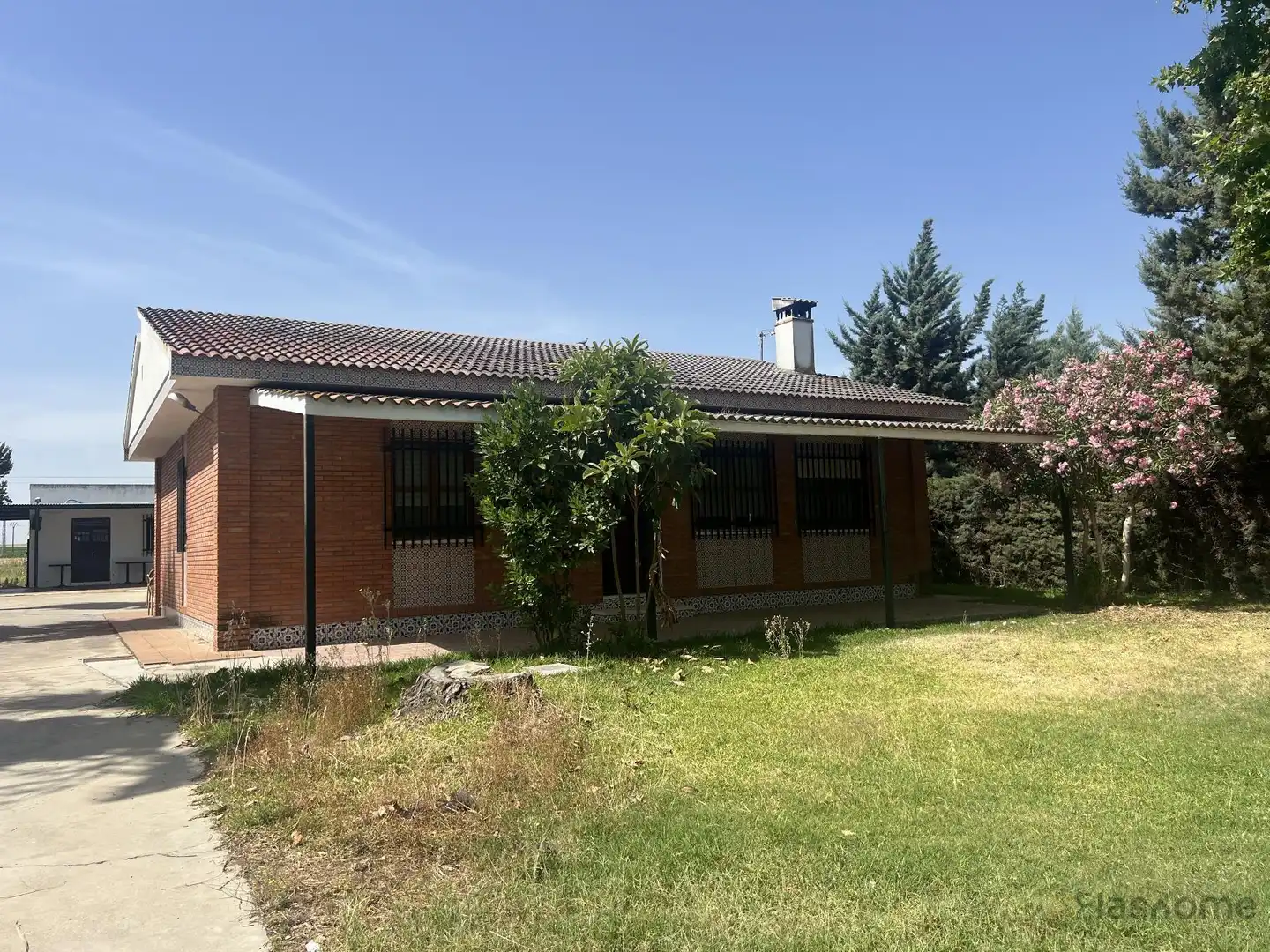 Vista exterior de Casa o chalet en venta en Santa Amalia con Terraza y Piscina