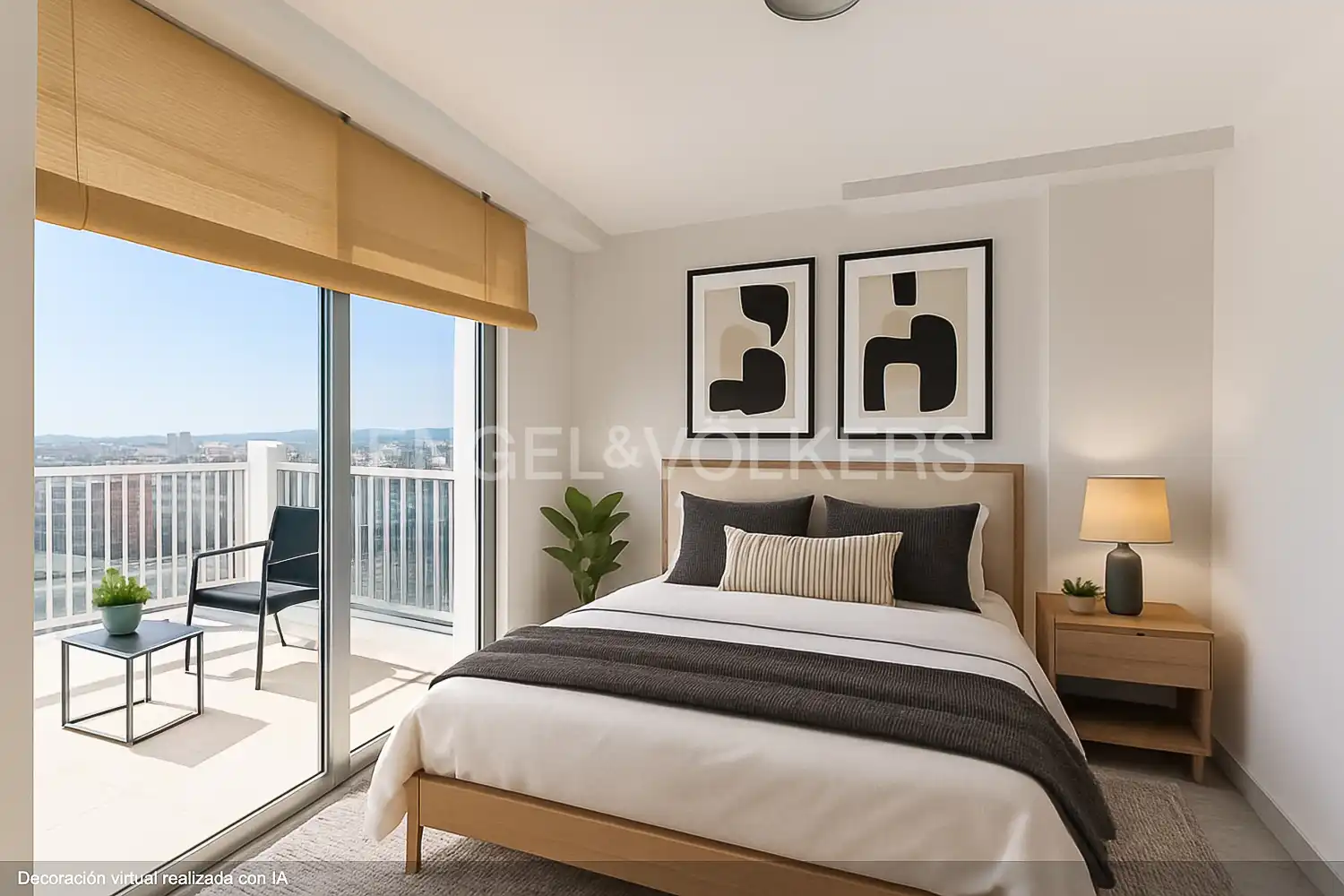 Schlafzimmer von Dachboden zum Verkauf in Valencia mit Heizung, Privatgarten und Terrasse