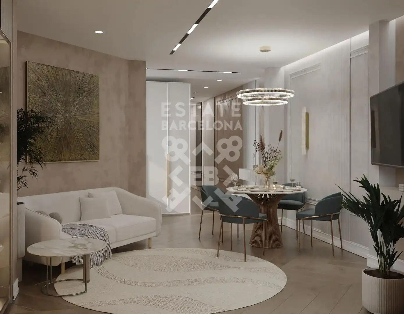 Wohnzimmer von Dachboden zum Verkauf in Barcelona mit Terrasse