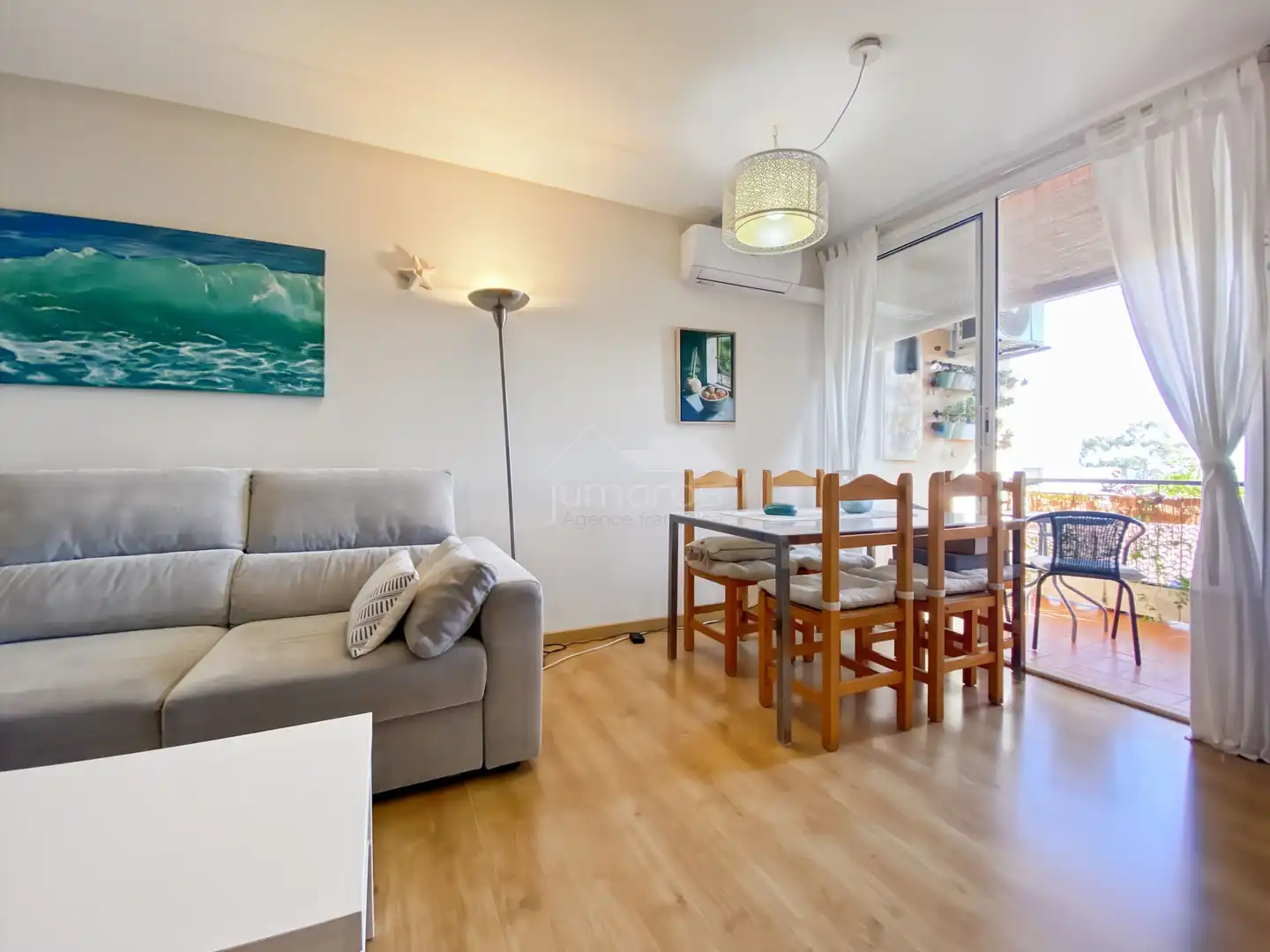 Sala de estar de Piso en venta en Palau-saverdera con Aire acondicionado, Calefacción y Terraza