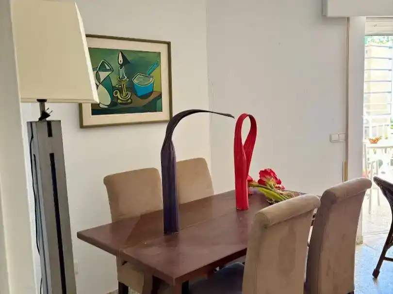 Menjador de Pis de lloguer en Orihuela amb Aire condicionat, Jardí privat i Moblat