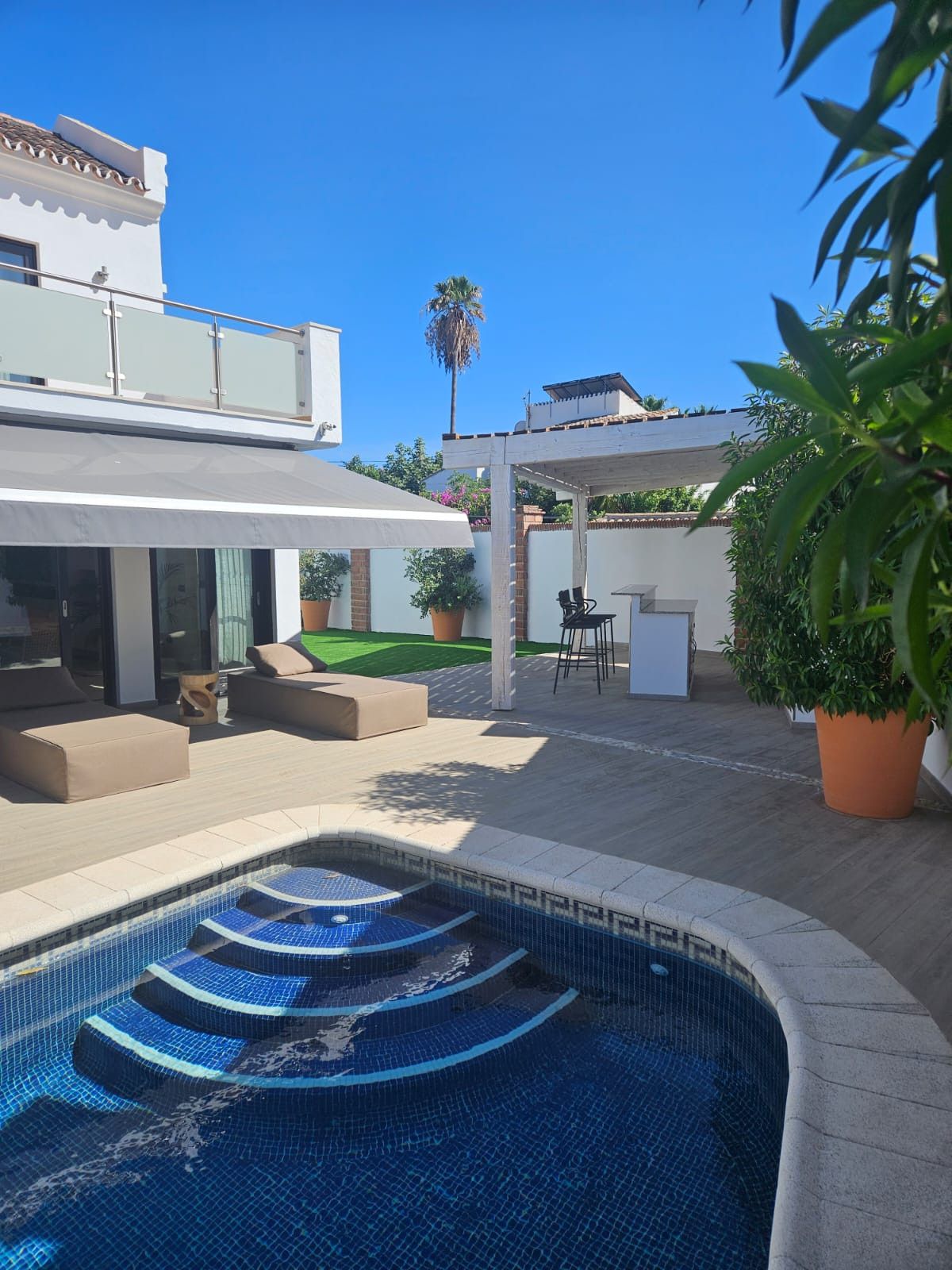 Terrassa de Casa o xalet de lloguer en Marbella amb Aire condicionat, Jardí privat i Terrassa