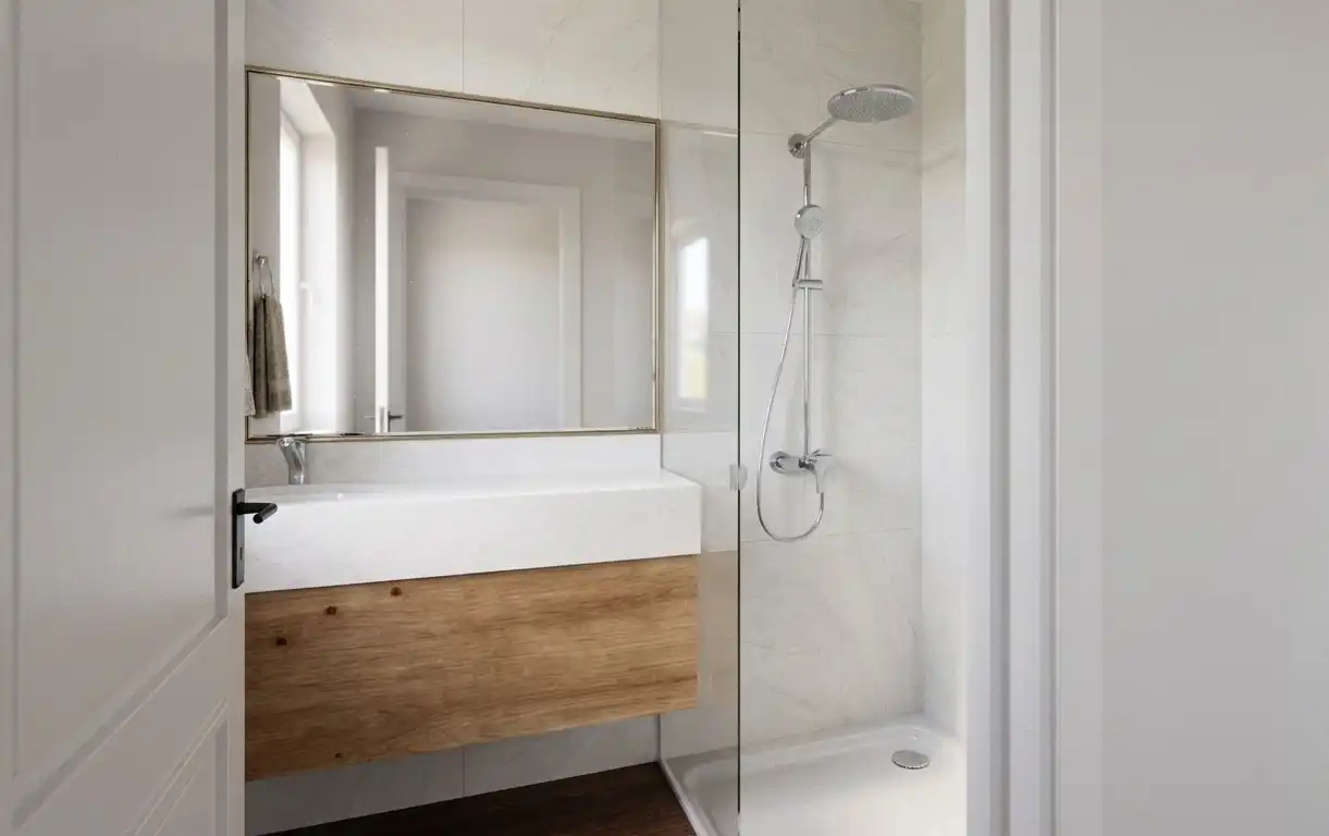 Badezimmer von Erdgeschoss zum Verkauf in Ferrol mit Heizung, Ofen und Waschmaschine