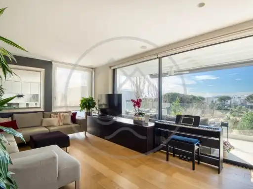 Sala de estar de Piso en venta en Caldes de Malavella con Aire acondicionado, Calefacción y Terraza