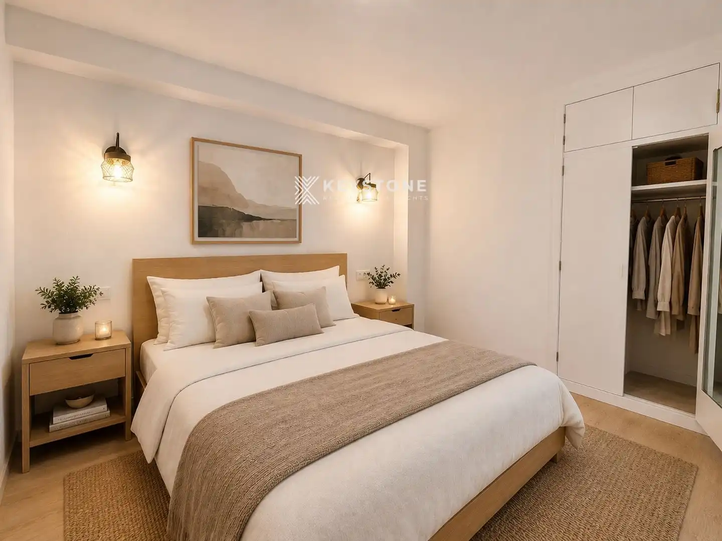 Schlafzimmer von Dachboden zur Miete in  Palma de Mallorca mit Klimaanlage und Terrasse