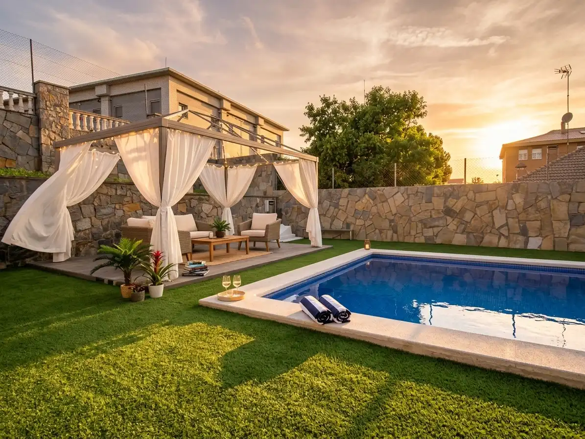 Swimming pool of Houses for sale in Terrassa  with Air Conditioner, Heating and Private garden