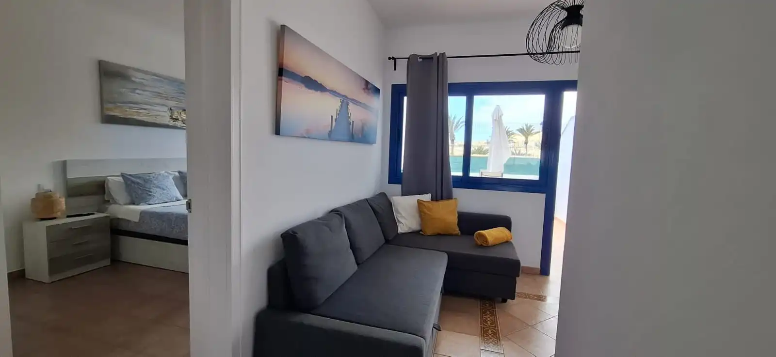 Sala d'estar de Apartament en venda en Pájara amb Terrassa, Moblat i Piscina comunitària
