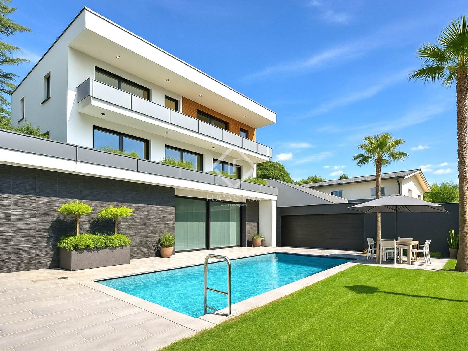 Exterior view of House or chalet for sale in Sant Just Desvern  with Air Conditioner, Private garden and Swimming Pool