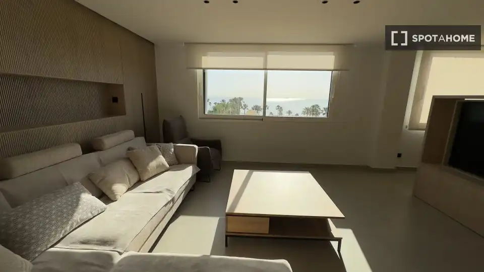 Wohnzimmer von Wohnungen zur untervermieten in Alicante / Alacant mit Klimaanlage, Terrasse und Möbliert