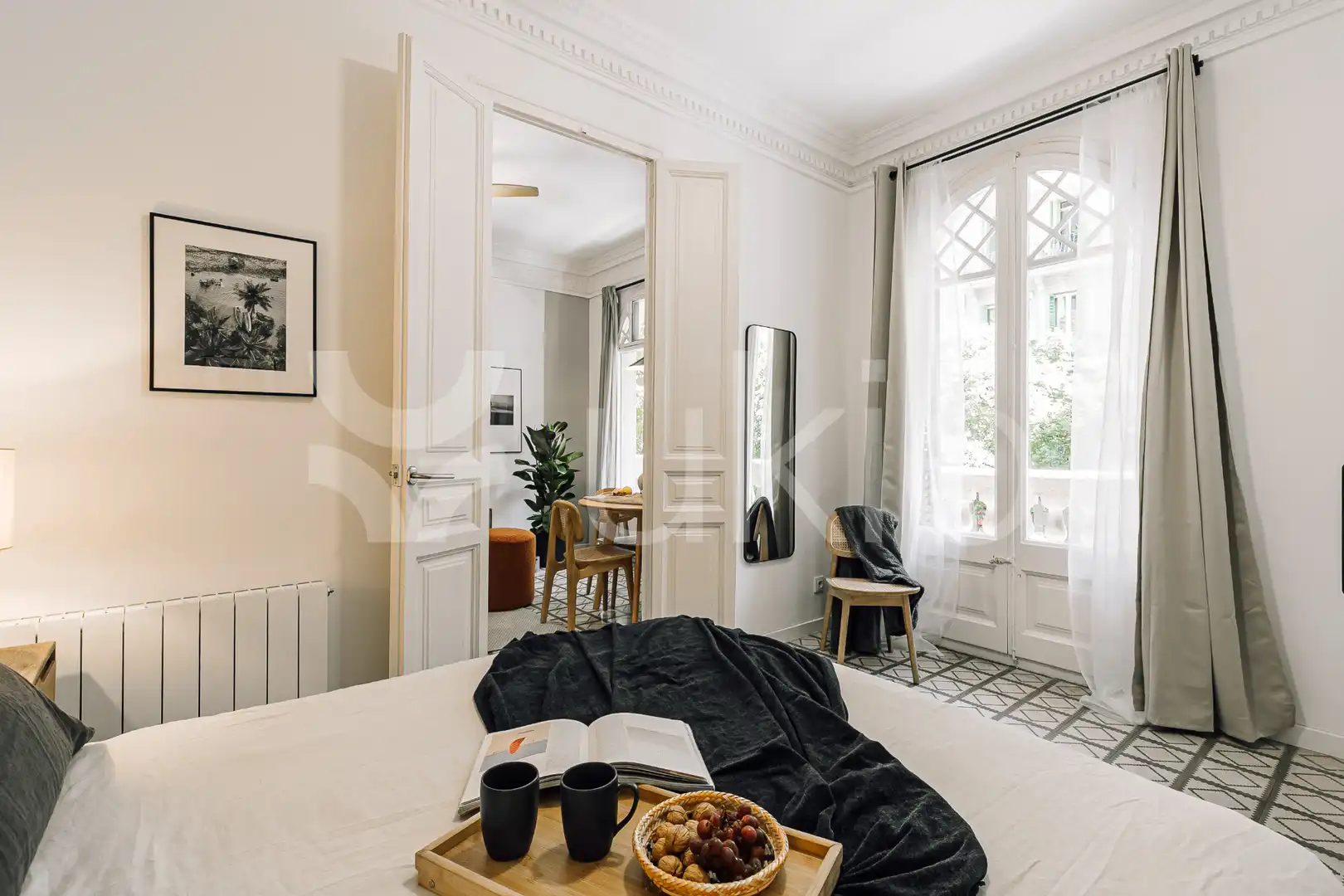 Schlafzimmer von Wohnungen zur Miete in Barcelona mit Heizung, Möbliert und Ofen