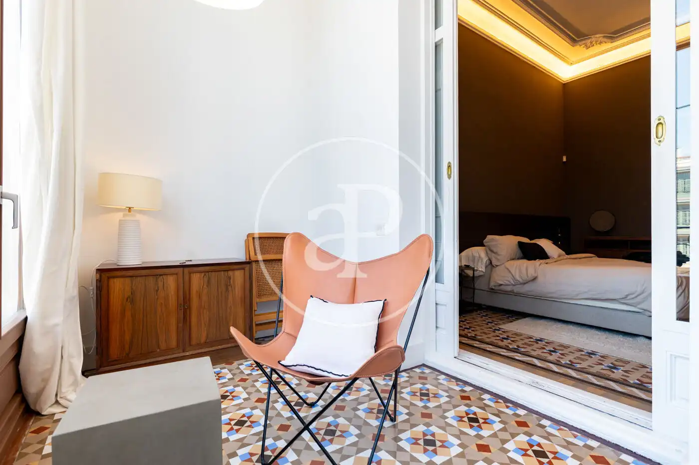 Schlafzimmer von Wohnung zur Miete in Barcelona mit Klimaanlage, Heizung und Möbliert