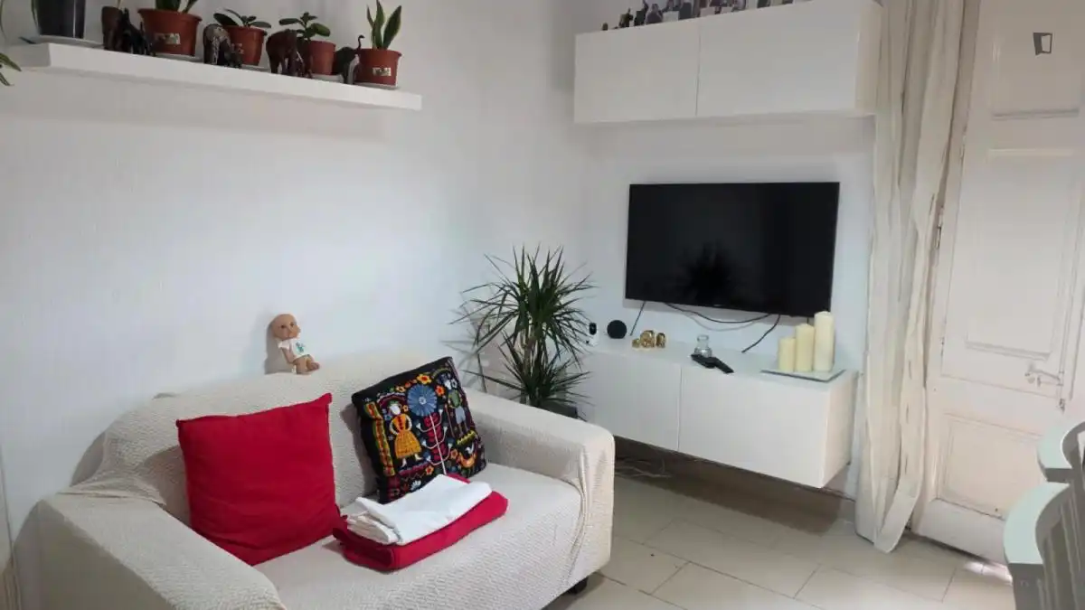 Sala de estar de Apartamento para compartir en Barcelona con Amueblado, Horno y Lavadora
