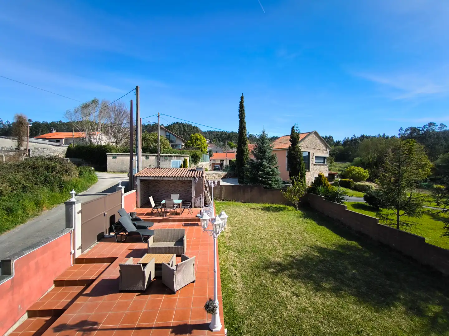 Terraza de Casa o chalet en venta en Meis con Calefacción, Jardín privado y Parquet