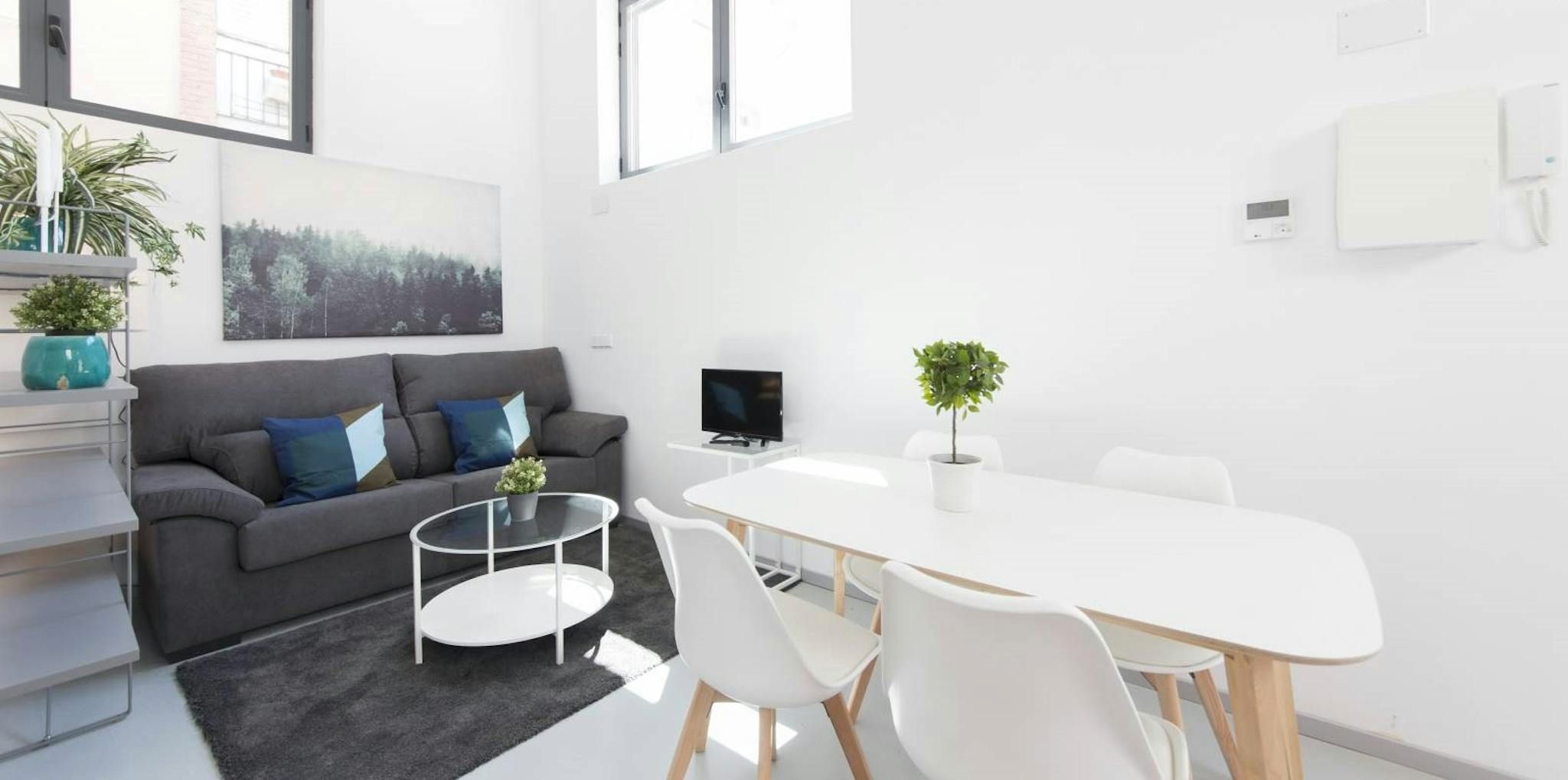 Sala d'estar de Pis de lloguer en  Madrid Capital amb Aire condicionat, Calefacció i Moblat