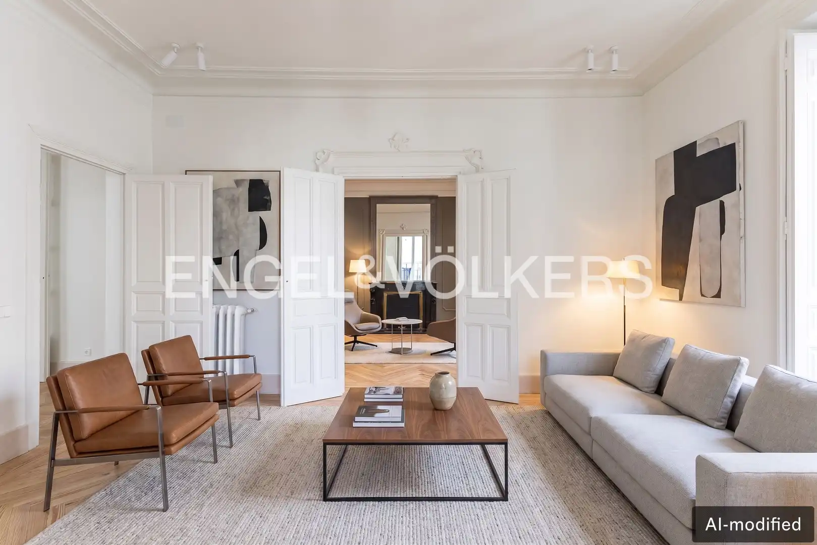 Living room of Flat for rent in Madrid  with Air Conditioner, Heating and Balcony