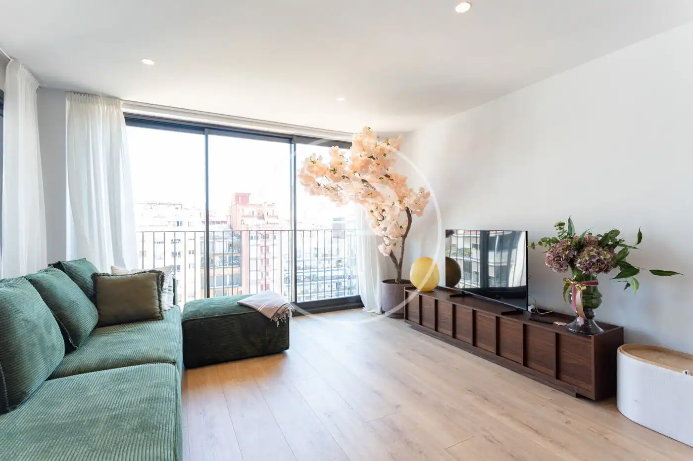 Sala de estar de Ático de alquiler en Barcelona con Aire acondicionado, Calefacción y Terraza