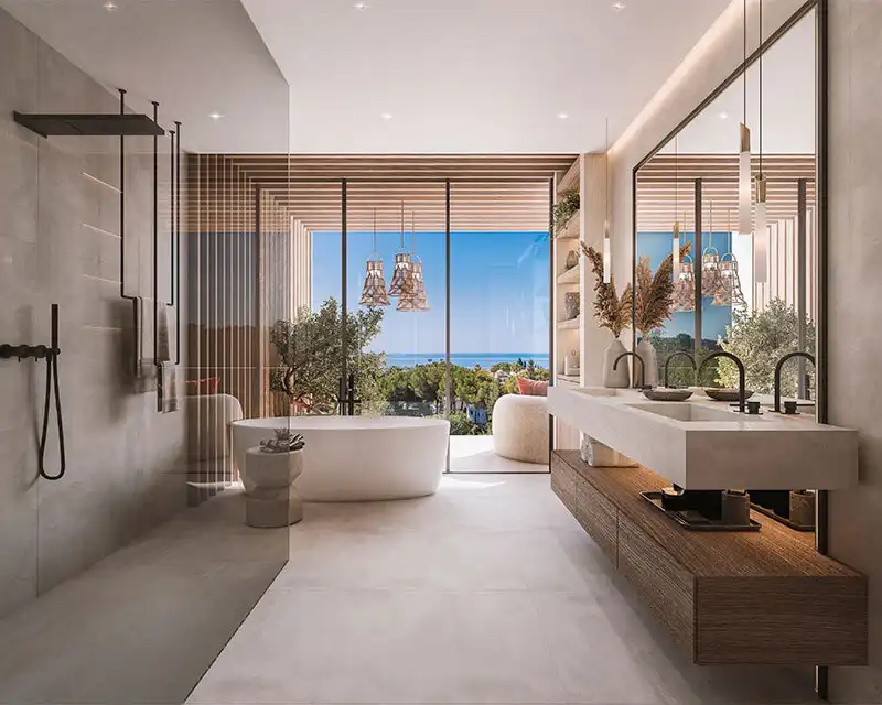 Bany de Casa o xalet en venda en Marbella amb Aire condicionat, Jardí privat i Terrassa