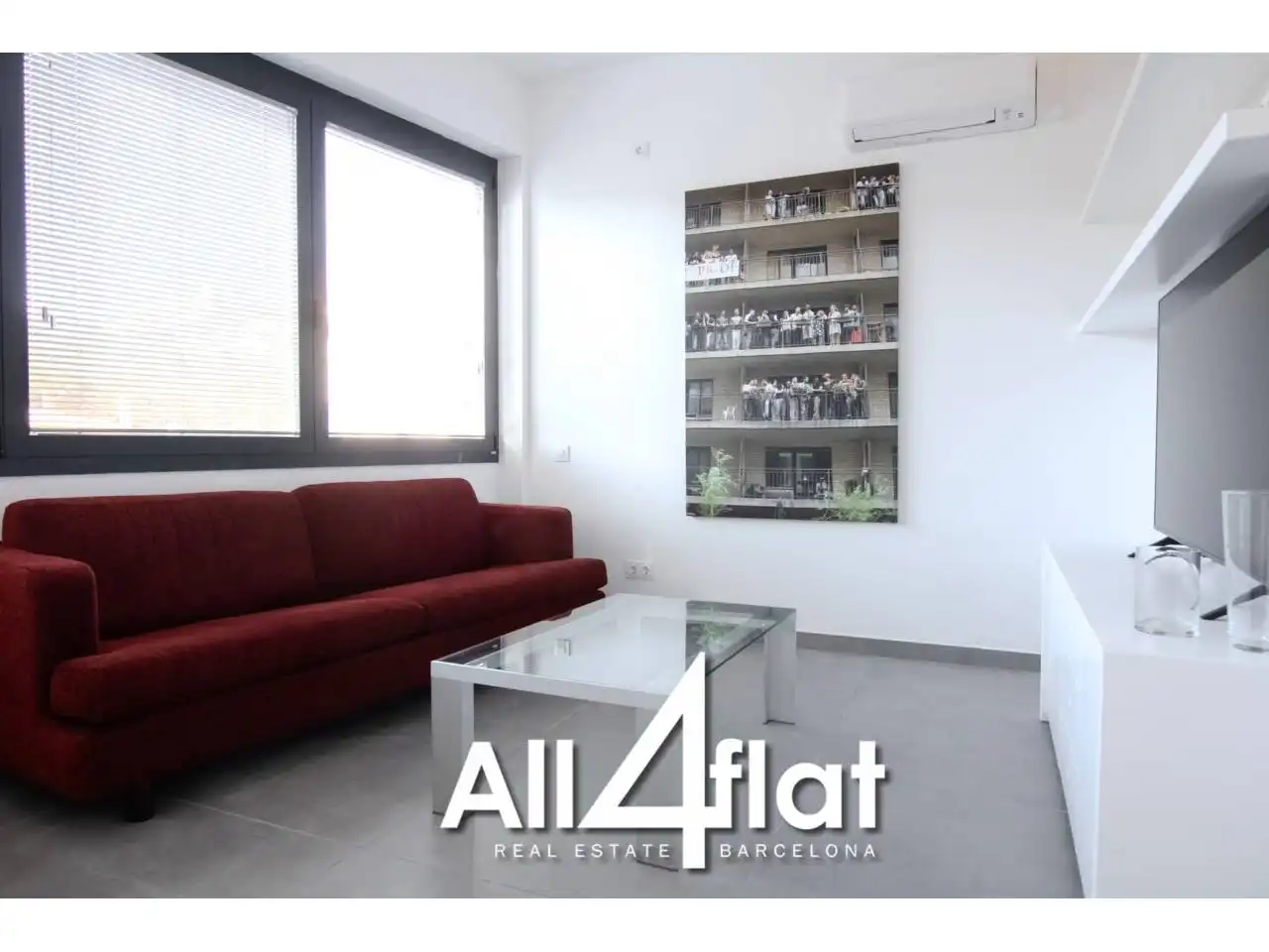 Living room of Study for rent in Barcelona  with Air Conditioner, Heating and Furnished