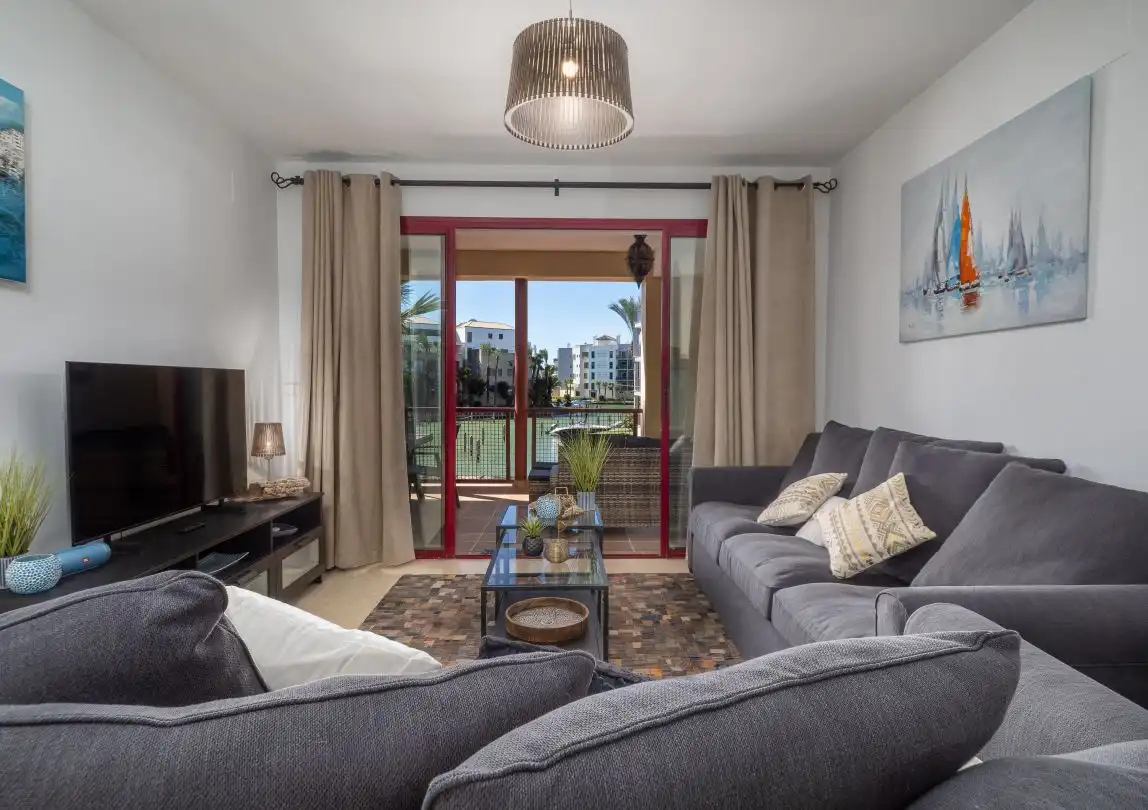 Living room of Flat for rent in Sotogrande  with Air Conditioner, Heating and Terrace