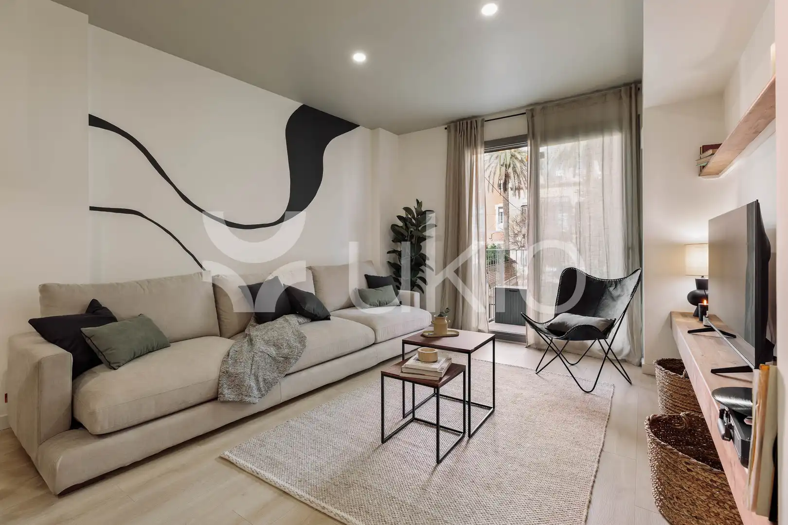 Sala d'estar de Apartament de lloguer en Barcelona amb Aire condicionat, Calefacció i Moblat