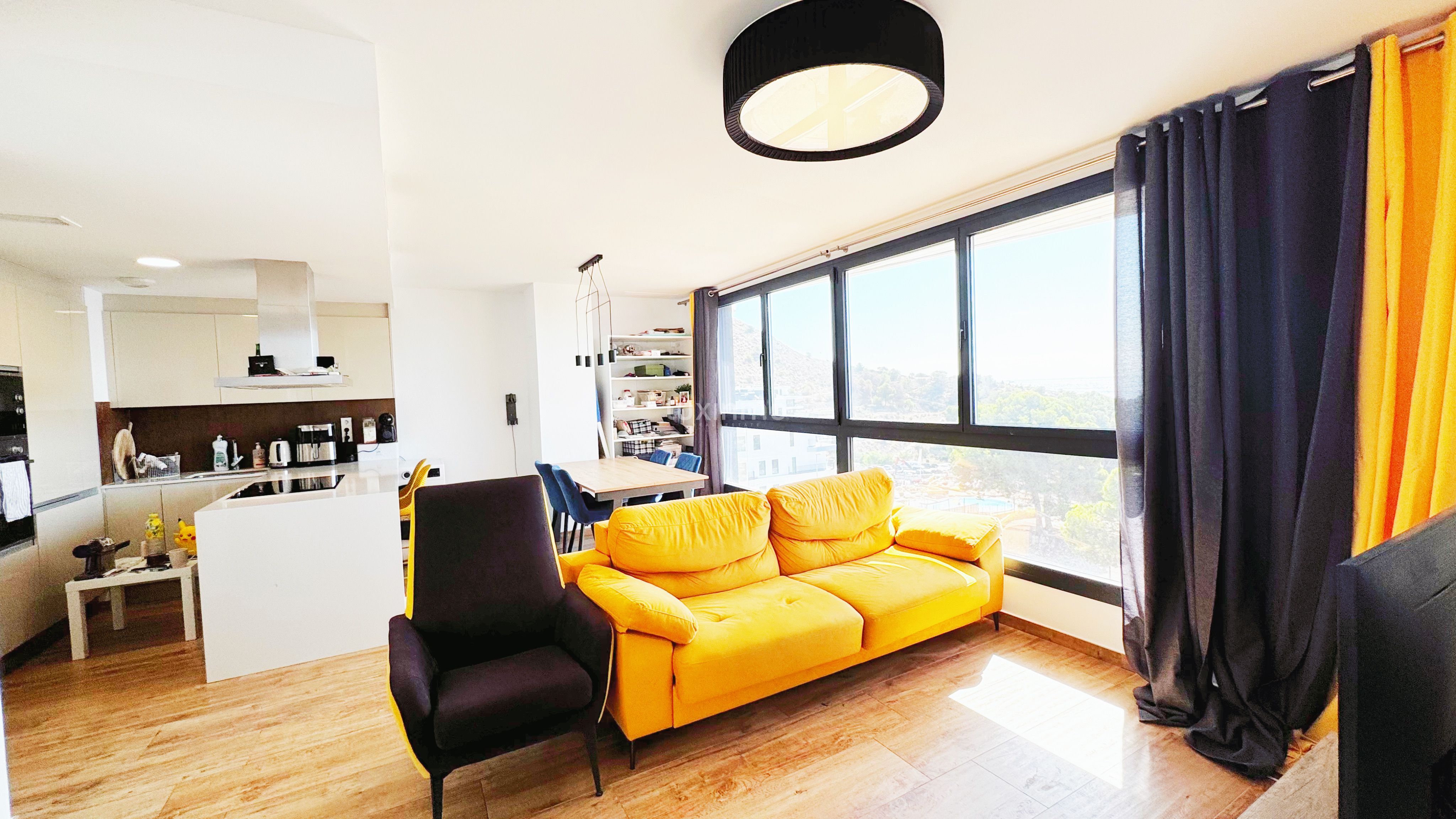 Living room of Flat for sale in Villajoyosa / La Vila Joiosa  with Air Conditioner, Private garden and Terrace