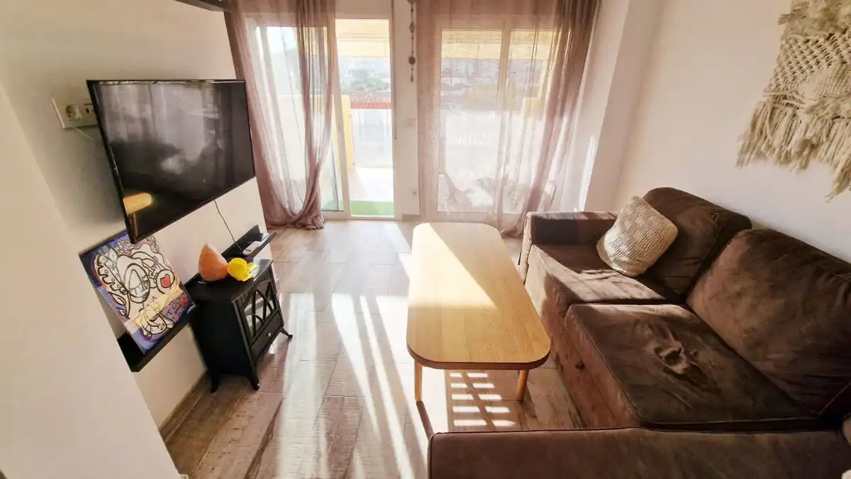 Wohnzimmer von Wohnung zur Miete in Málaga mit Klimaanlage, Terrasse und Möbliert