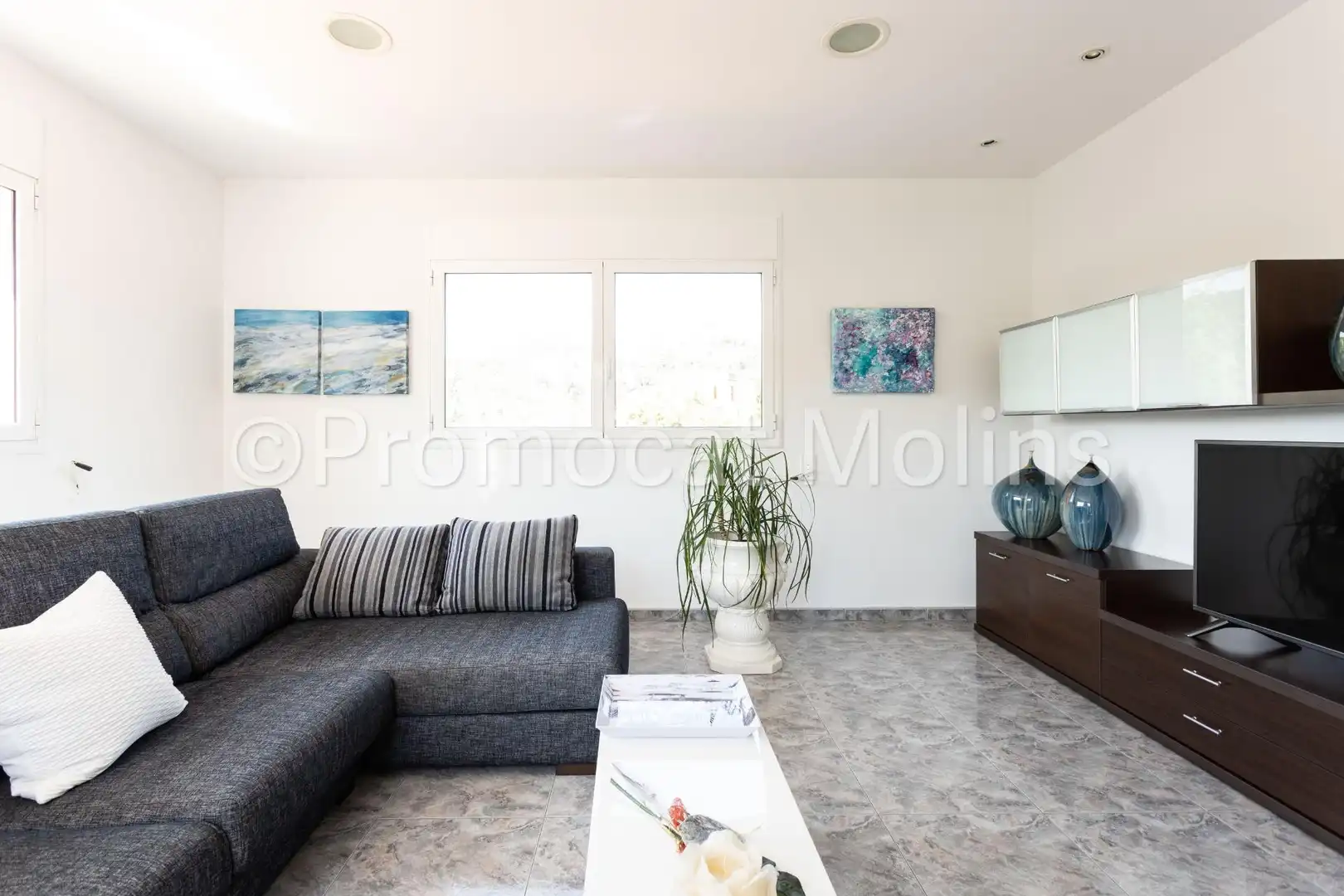 Sala de estar de Casa o chalet en venta en La Palma de Cervelló con Calefacción, Jardín privado y Terraza