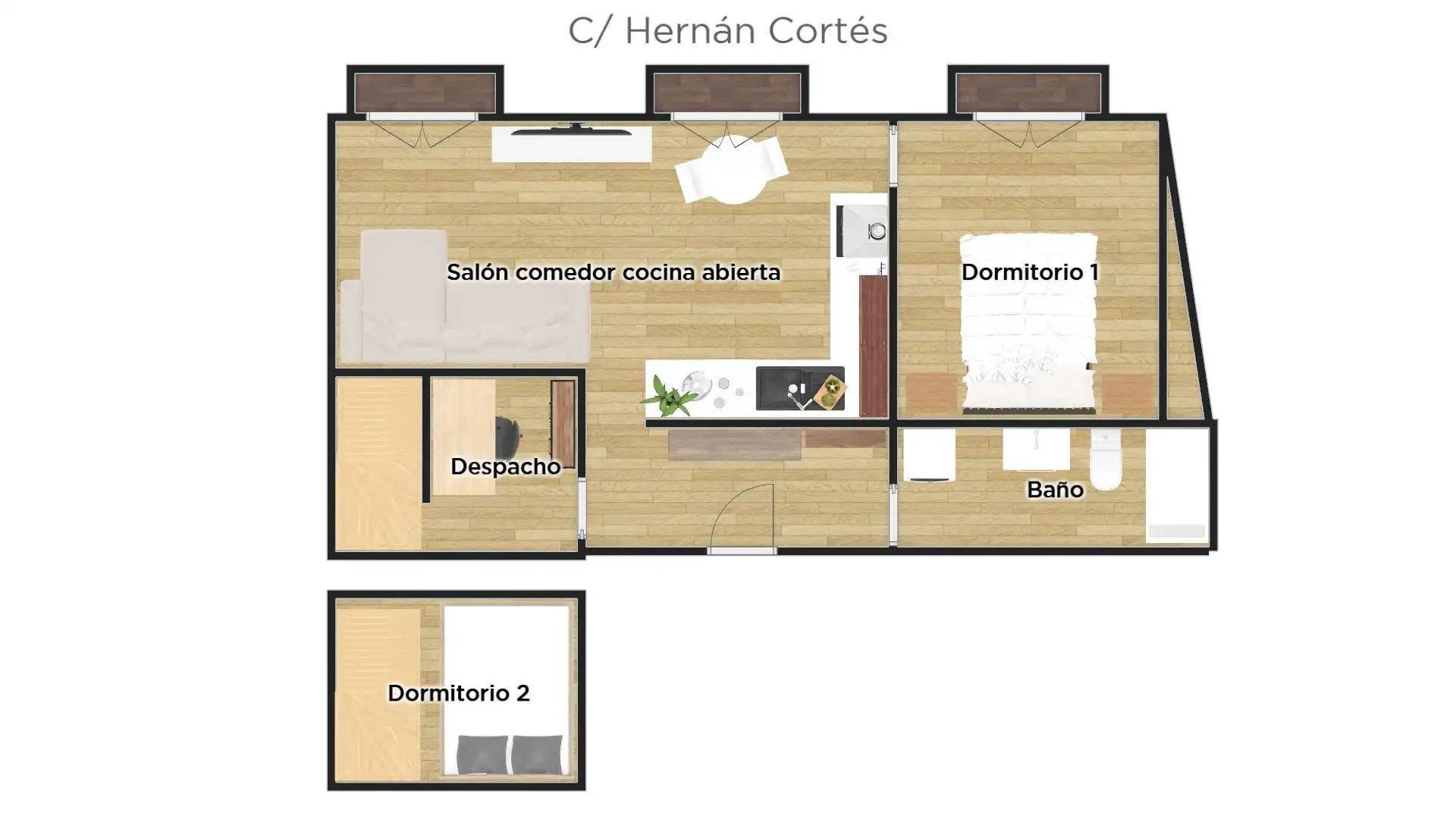 Piso de alquiler en Calle de Hernán Cortés, Justicia - Chueca