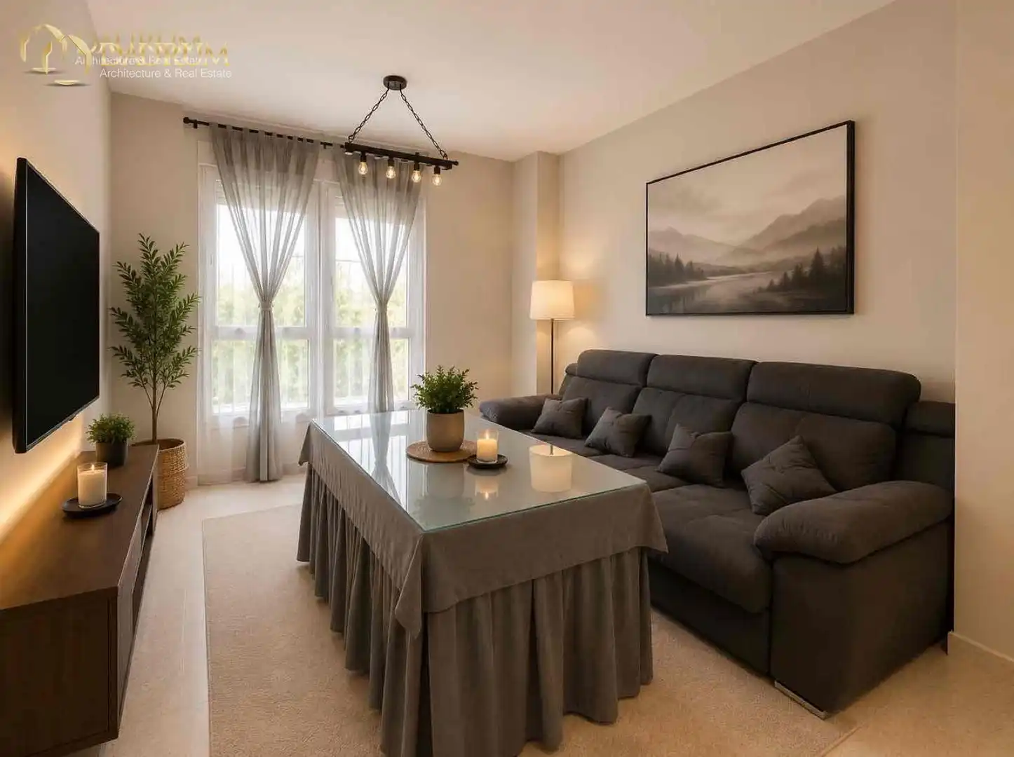 Living room of Flat for sale in Sevilla  with Air Conditioner, Heating and Swimming Pool