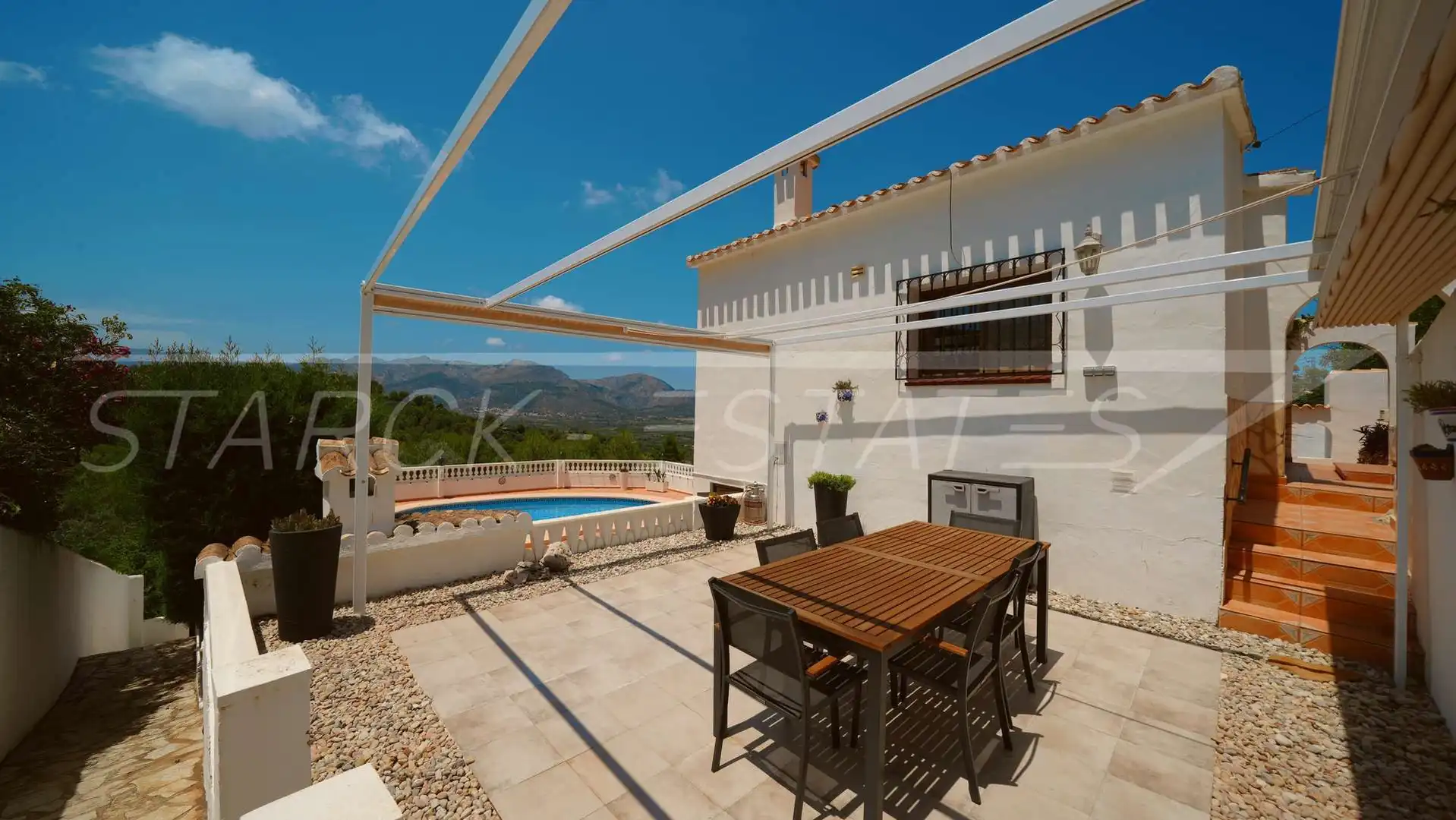 Terrassa de Casa o xalet en venda en Benidoleig amb Aire condicionat, Jardí privat i Piscina