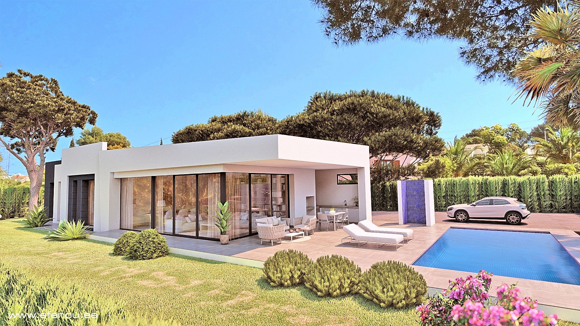 Garden of House or chalet for sale in Calpe / Calp  with Air Conditioner, Heating and Private garden