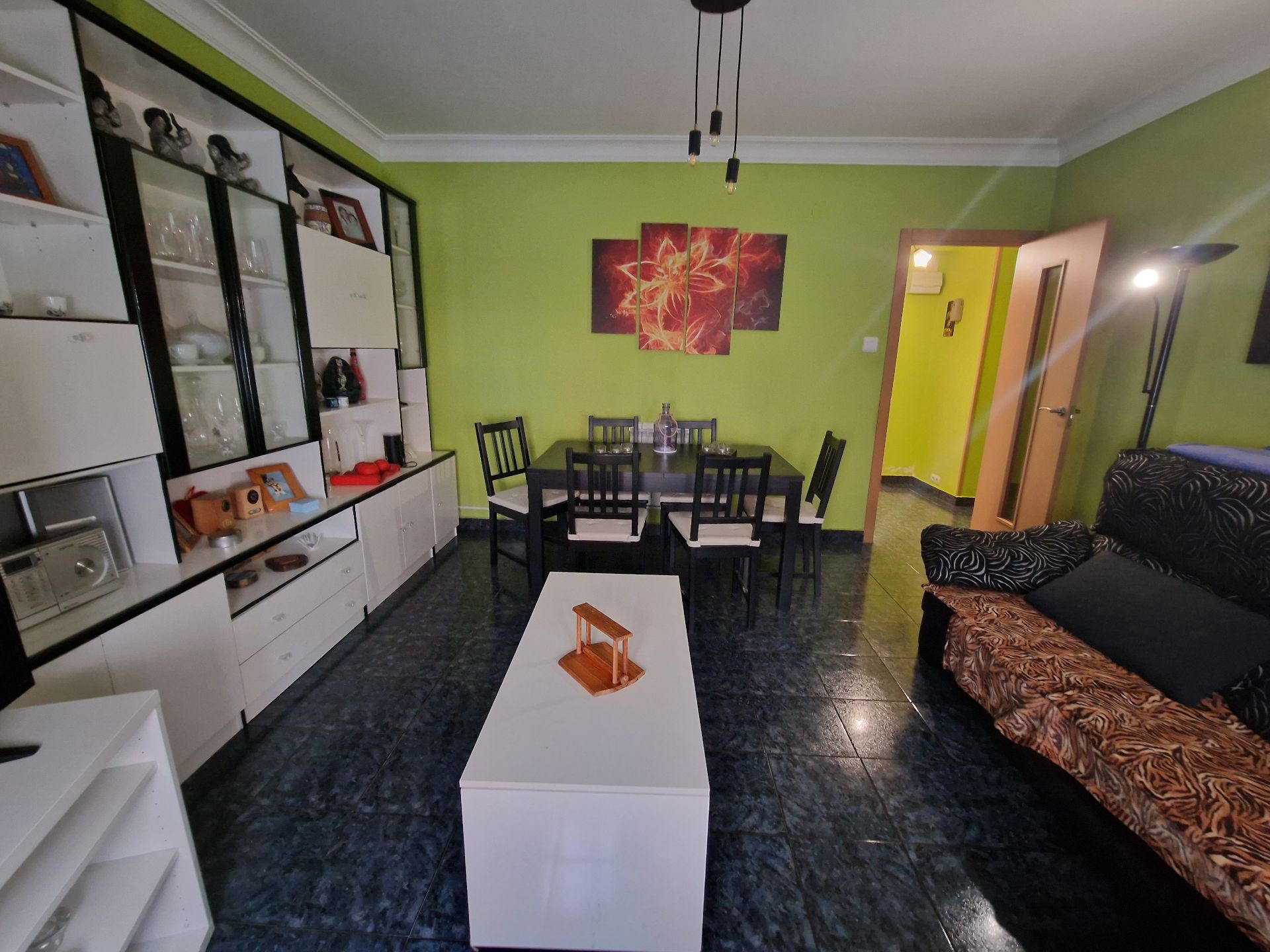 Dining room of Flat for sale in Ferrol  with Heating, Terrace and Furnished