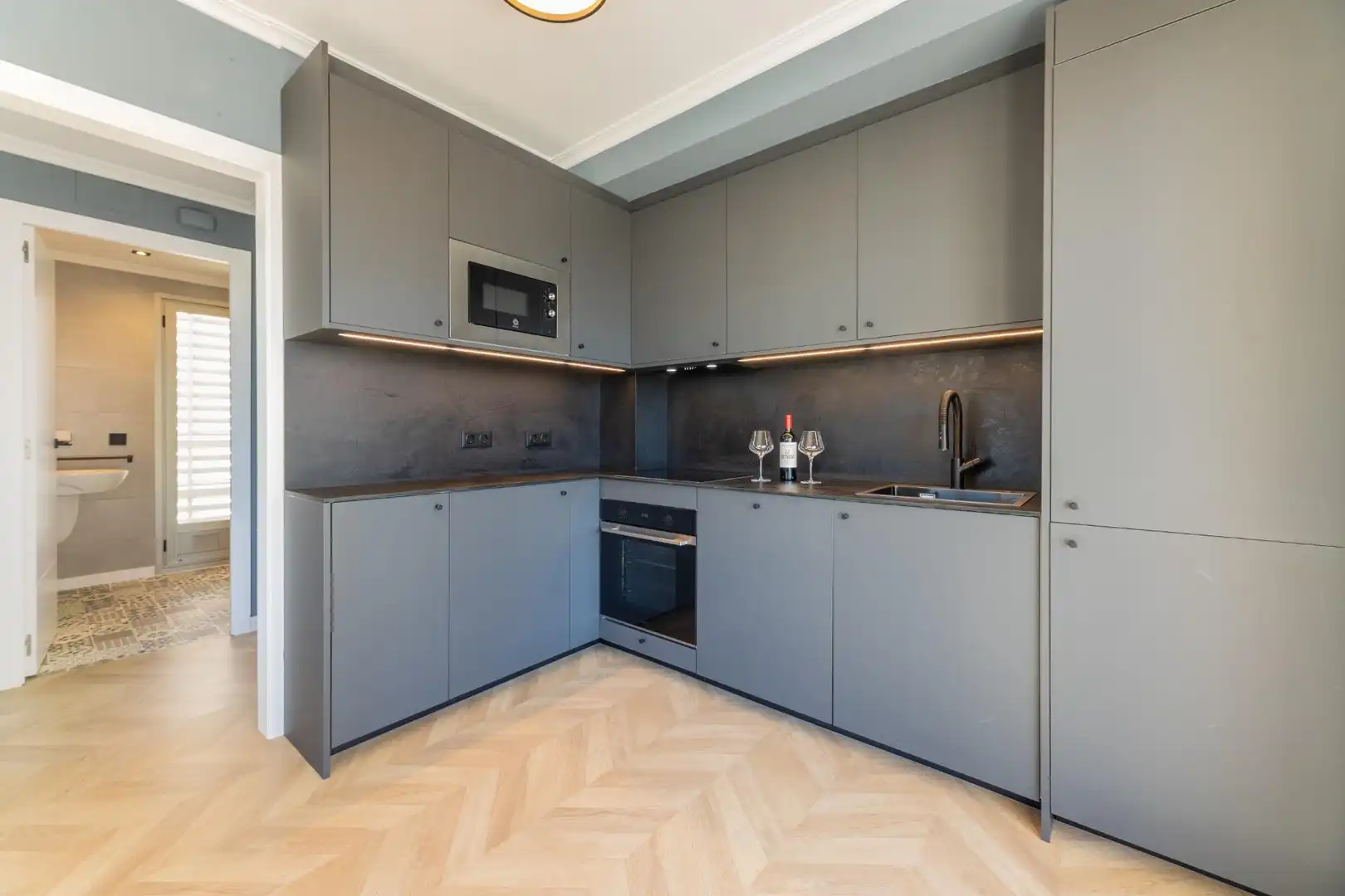 Kitchen of Apartments for rent in Calpe / Calp  with Air Conditioner, Parquet flooring and Terrace