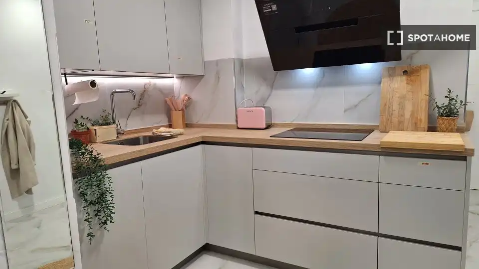 Cocina de Apartamento para compartir en Sevilla con Aire acondicionado, Calefacción y Terraza