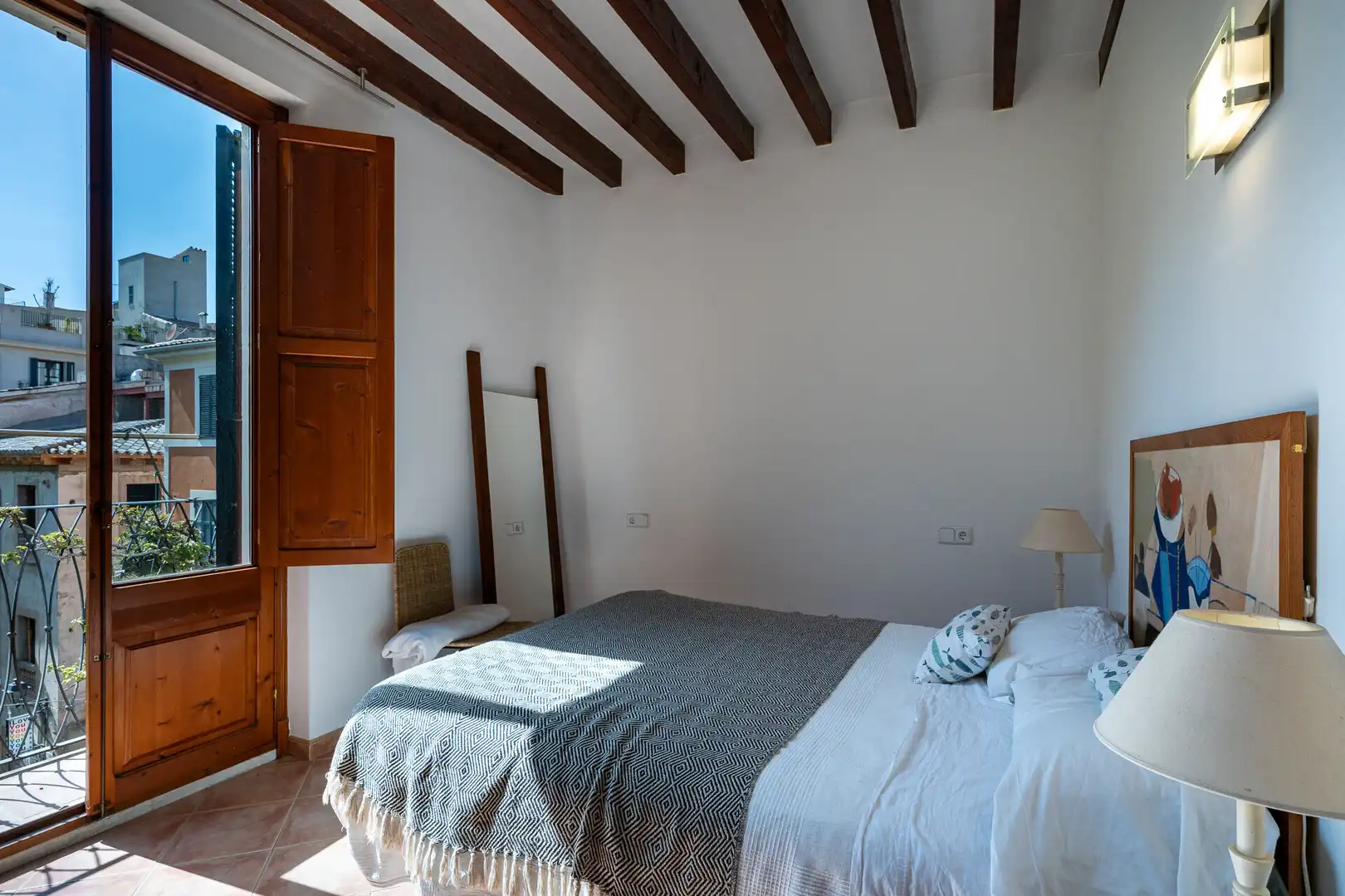 Schlafzimmer von Dachboden zum Verkauf in  Palma de Mallorca mit Klimaanlage, Möbliert und Balkon