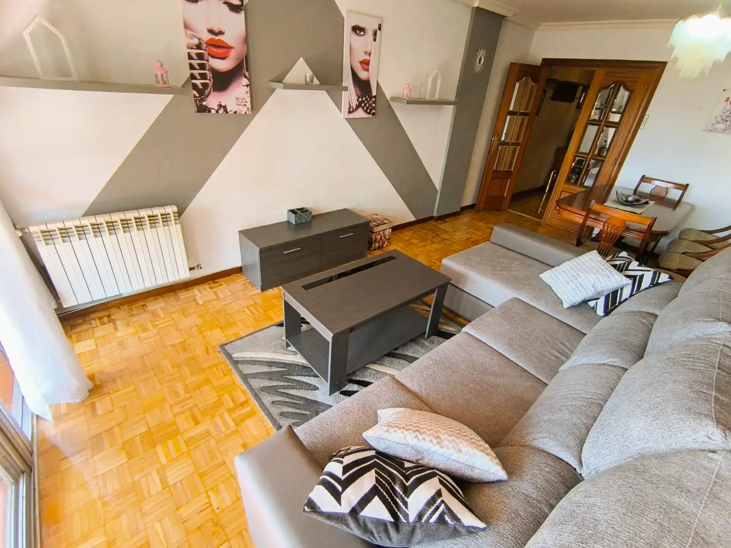 Sala de estar de Piso de alquiler en Palencia con Calefacción, Parquet y Terraza