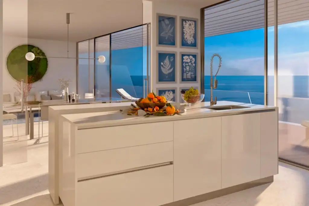 Cocina de Apartamento de alquiler en Estepona con Aire acondicionado, Calefacción y Parquet