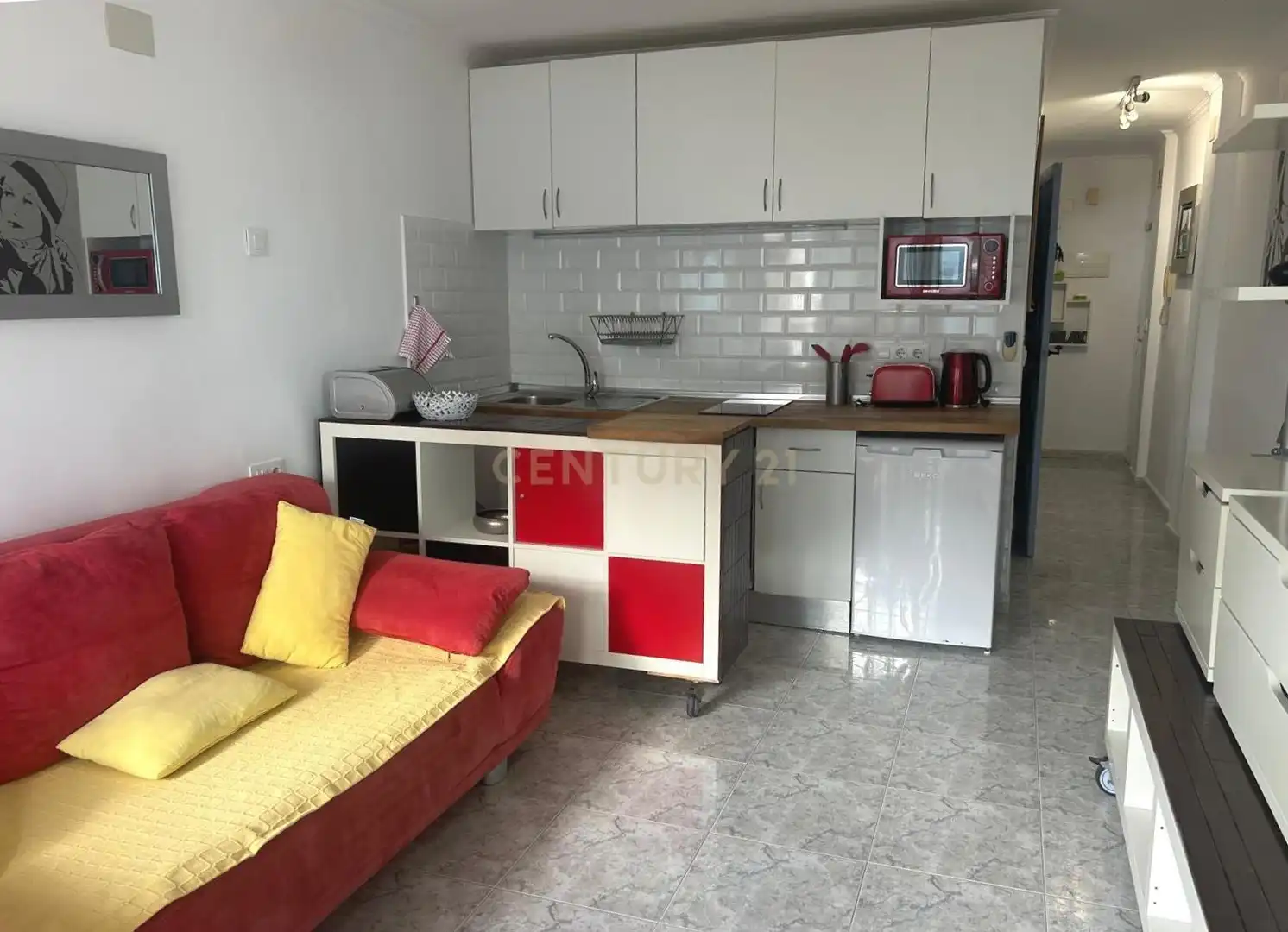 Cocina de Apartamento en venta en Calpe / Calp con Aire acondicionado, Jardín privado y Microondas