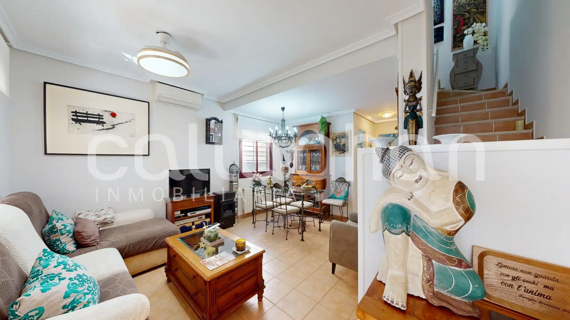 Wohnzimmer von Einfamilien-Reihenhaus zum Verkauf in Canet d'En Berenguer mit Klimaanlage, Heizung und Privatgarten