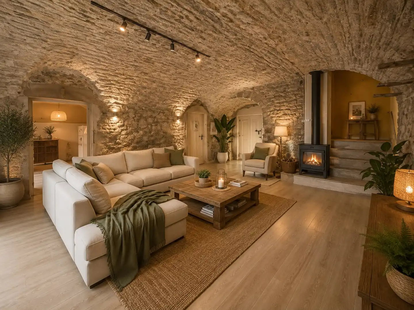 Sala de estar de Finca rústica en venta en Corçà con Jardín privado, Terraza y Balcón